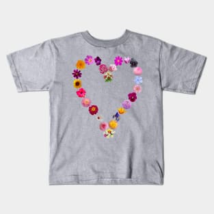 Floral Heart for Valentines Day Kids T-Shirt